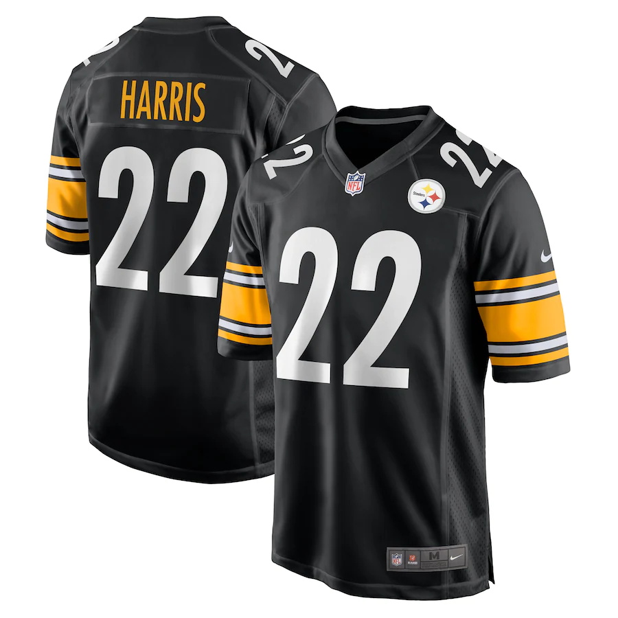Mens Pittsburgh Steelers #22 Najee Harris Nike Black 2021 NFL Draft First Round Pick Game Jersey